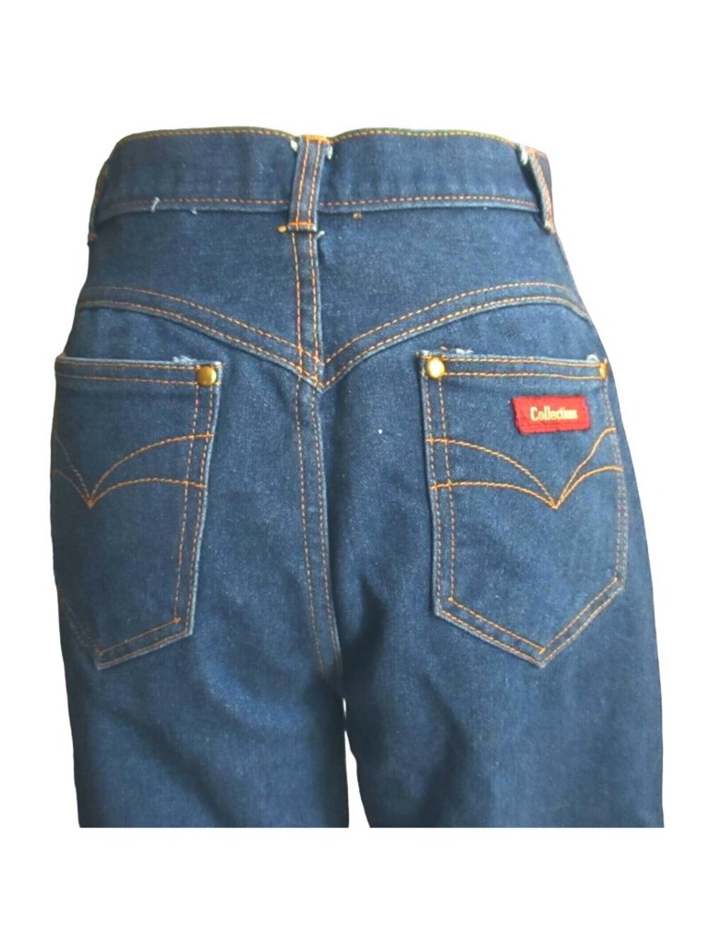 Vintage 27x28 sz 12 Classic Blue Straight-Leg Denim Jeans 1980's Disco